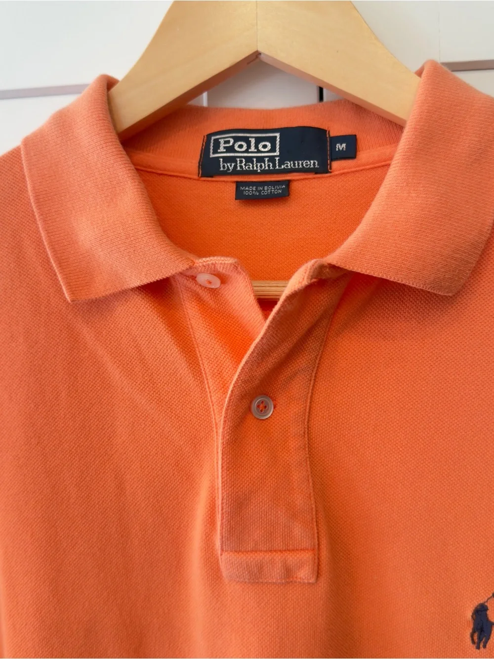Polo by Ralph Lauren Men's Orange Classic Fit Polo Shirt Navy Pony M